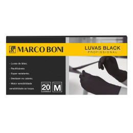 Marco Boni Profissional Luva de Látex Black M 20un - Ref1454