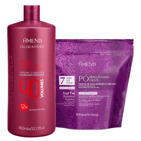 Amend Pó Descolorante Colágeno 300g + Água Oxigenada 40 Vol 950ml