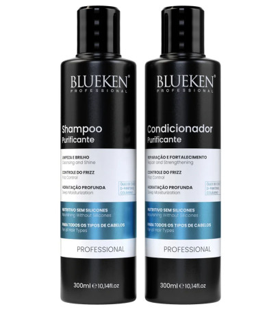 Blueken Kit Purificante Sh e Cond 2x300ml + Máscara Ouro - 200g