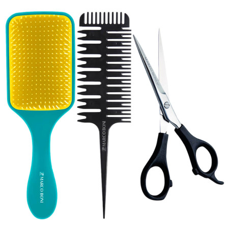 Marco Boni Kit Escova Raquete 7095 + Pente 1220 + Tesoura 6" 1706