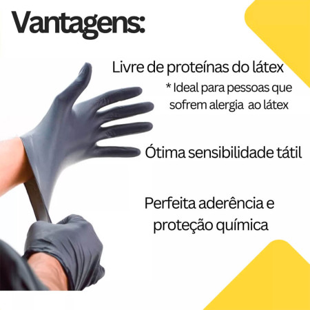 Volk do Brasil 02 Caixa Luva Descartável Sensi Black 2x50un - G