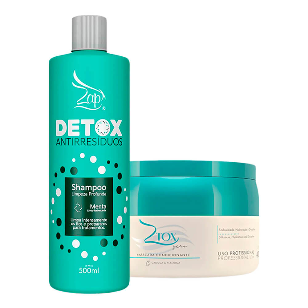 Promoção Zap Shampoo Detox Anti Resíduos - 500ml + Ztox Zero Bt.ox